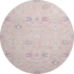 Premium Machine Washable Mayfield AMF1009 Pink 8' x 8' Round Rug