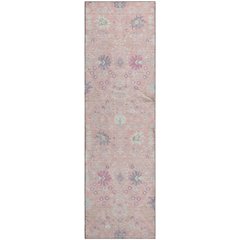 Premium Machine Washable Mayfield AMF1009 Pink 2'3" x 7'6" Runner Rug