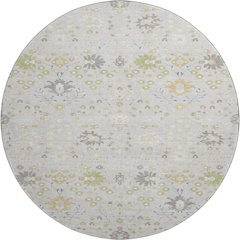 Premium Machine Washable Mayfield AMF1009 Silver 8' x 8' Round Rug