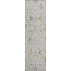 Premium Machine Washable Mayfield AMF1009 Silver 2'3" x 7'6" Runner Rug