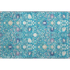 Premium Machine Washable Mayfield AMF1009 Teal 1'8" x 2'6" Rug