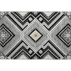 Premium Machine Washable Mayfield AMF1010 Black 1'8" x 2'6" Rug