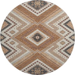 Premium Machine Washable Mayfield AMF1010 Copper 8' x 8' Round Rug