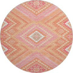 Premium Machine Washable Mayfield AMF1010 Coral 8' x 8' Round Rug