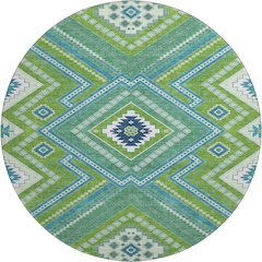 Premium Machine Washable Mayfield AMF1010 Lime 8' x 8' Round Rug