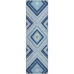 Premium Machine Washable Mayfield AMF1010 Navy 2'3" x 7'6" Runner Rug