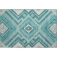 Premium Machine Washable Mayfield AMF1010 Teal 1'8" x 2'6" Rug