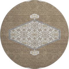 Premium Machine Washable Mayfield AMF1011 Brown 8' x 8' Round Rug