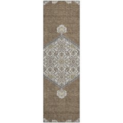 Premium Machine Washable Mayfield AMF1011 Brown 2'3" x 7'6" Runner Rug