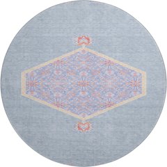 Premium Machine Washable Mayfield AMF1011 Denim 8' x 8' Round Rug