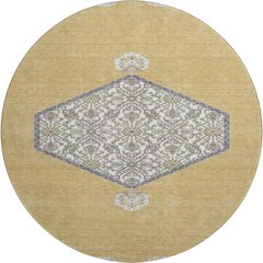 Premium Machine Washable Mayfield AMF1011 Gold 8' x 8' Round Rug
