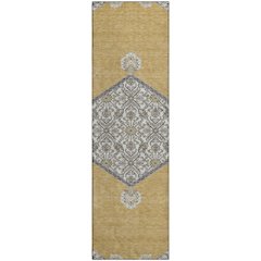 Premium Machine Washable Mayfield AMF1011 Gold 2'3" x 7'6" Runner Rug