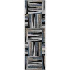 Premium Machine Washable Mayfield AMF1012 Black 2'3" x 7'6" Runner Rug