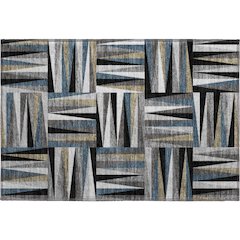 Premium Machine Washable Mayfield AMF1012 Black 1'8" x 2'6" Rug