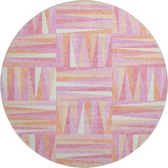 Premium Machine Washable Mayfield AMF1012 Blush 8' x 8' Round Rug