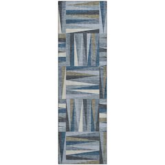 Premium Machine Washable Mayfield AMF1012 Denim 2'3" x 7'6" Runner Rug