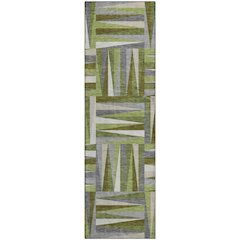 Premium Machine Washable Mayfield AMF1012 Green 2'3" x 7'6" Runner Rug