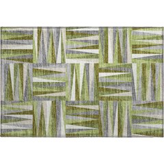 Premium Machine Washable Mayfield AMF1012 Green 1'8" x 2'6" Rug