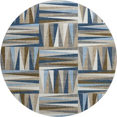 Premium Machine Washable Mayfield AMF1012 Navy 8' x 8' Round Rug
