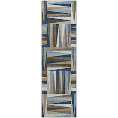 Premium Machine Washable Mayfield AMF1012 Navy 2'3" x 7'6" Runner Rug