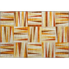Premium Machine Washable Mayfield AMF1012 Orange 1'8" x 2'6" Rug