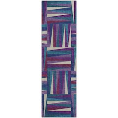Premium Machine Washable Mayfield AMF1012 Purple 2'3" x 7'6" Runner Rug