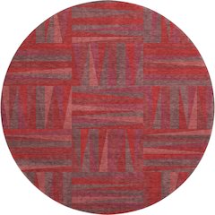 Premium Machine Washable Mayfield AMF1012 Red 8' x 8' Round Rug