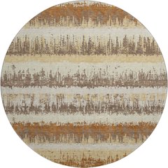 Premium Machine Washable Mayfield AMF1013 Mocha 8' x 8' Round Rug