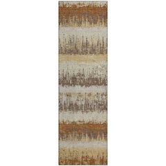 Premium Machine Washable Mayfield AMF1013 Mocha 2'3" x 7'6" Runner Rug