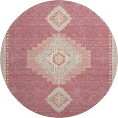 Premium Machine Washable Mayfield AMF1014 Blush 8' x 8' Round Rug