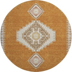 Premium Machine Washable Mayfield AMF1014 Copper 8' x 8' Round Rug