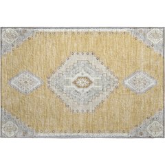 Premium Machine Washable Mayfield AMF1014 Gold 1'8" x 2'6" Rug