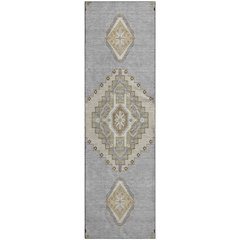 Premium Machine Washable Mayfield AMF1014 Gray 2'3" x 7'6" Runner Rug