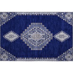 Premium Machine Washable Mayfield AMF1014 Navy 1'8" x 2'6" Rug