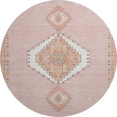 Premium Machine Washable Mayfield AMF1014 Pink 8' x 8' Round Rug