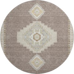 Premium Machine Washable Mayfield AMF1014 Taupe 8' x 8' Round Rug
