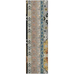 Premium Machine Washable Mayfield AMF1015 Black 2'3" x 7'6" Runner Rug