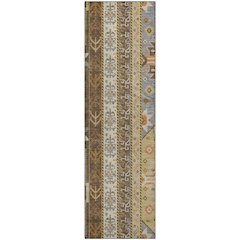 Premium Machine Washable Mayfield AMF1015 Brown 2'3" x 7'6" Runner Rug