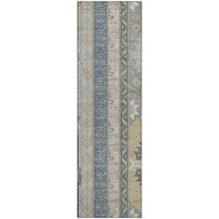Premium Machine Washable Mayfield AMF1015 Silver 2'3" x 7'6" Runner Rug