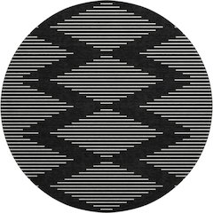 Premium Machine Washable Mayfield AMF1016 Black 8' x 8' Round Rug