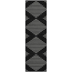 Premium Machine Washable Mayfield AMF1016 Black 2'3" x 7'6" Runner Rug