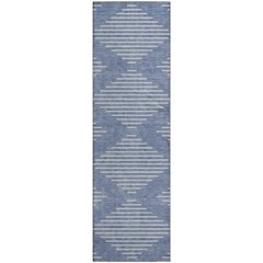 Premium Machine Washable Mayfield AMF1016 Denim 2'3" x 7'6" Runner Rug