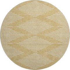 Premium Machine Washable Mayfield AMF1016 Gold 8' x 8' Round Rug
