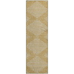 Premium Machine Washable Mayfield AMF1016 Gold 2'3" x 7'6" Runner Rug