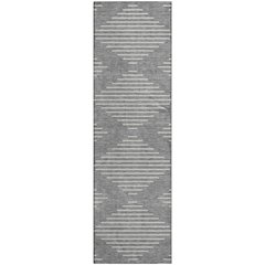 Premium Machine Washable Mayfield AMF1016 Gray 2'3" x 7'6" Runner Rug