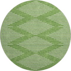 Premium Machine Washable Mayfield AMF1016 Green 8' x 8' Round Rug
