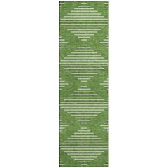 Premium Machine Washable Mayfield AMF1016 Green 2'3" x 7'6" Runner Rug