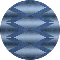 Premium Machine Washable Mayfield AMF1016 Navy 8' x 8' Round Rug