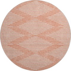 Premium Machine Washable Mayfield AMF1016 Salmon 8' x 8' Round Rug