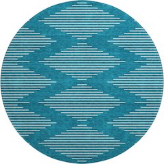 Premium Machine Washable Mayfield AMF1016 Teal 8' x 8' Round Rug